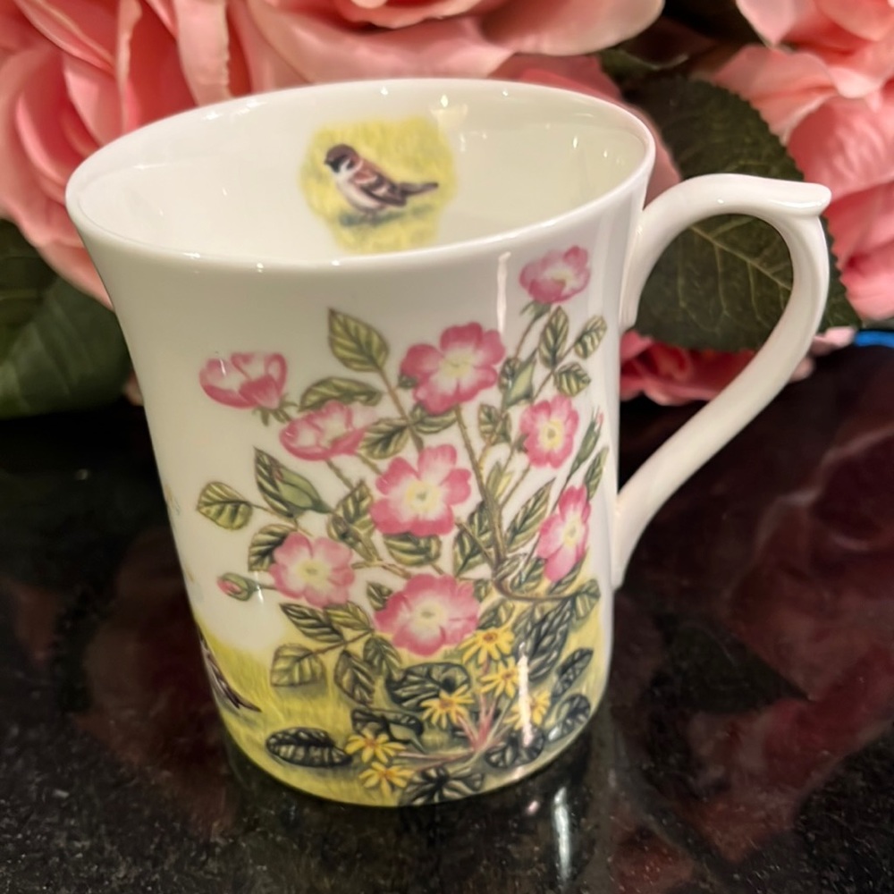 Regency English Bone China Mug - Pink Flower Design